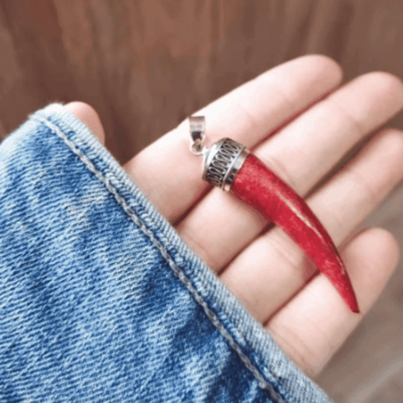 Pingente Pedra Coral - Prata 925