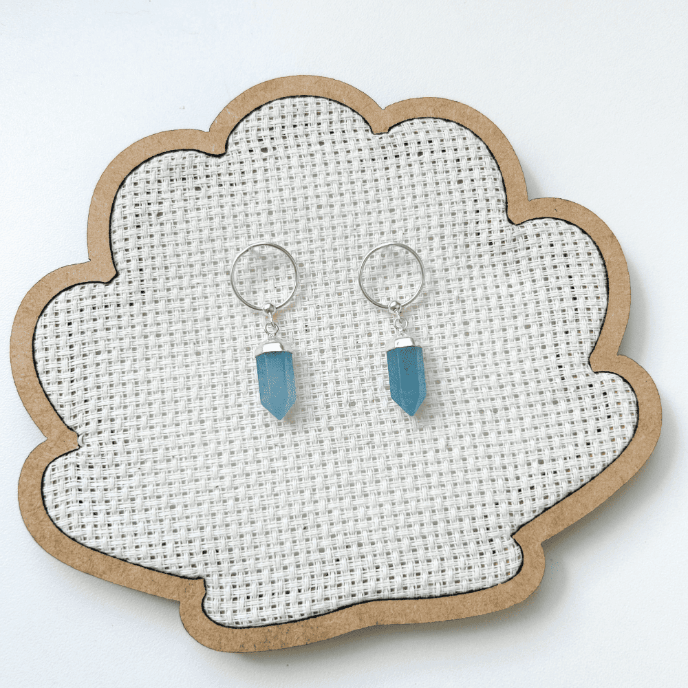 Brinco Quartzo Azul em Prata 925