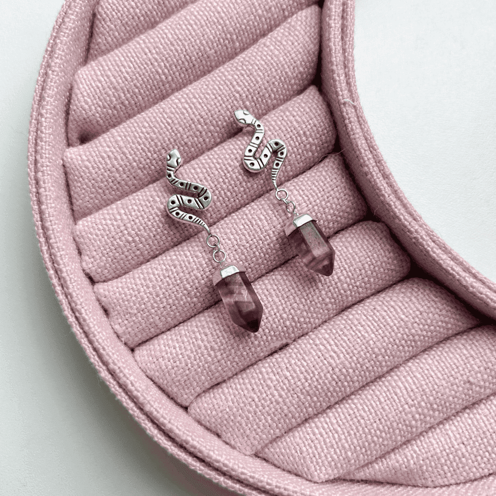 Brinco de Cobra com Fluorita em Prata 925